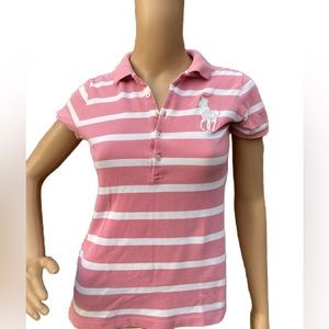 Pink and white Big Pony Polo shirt.  Small